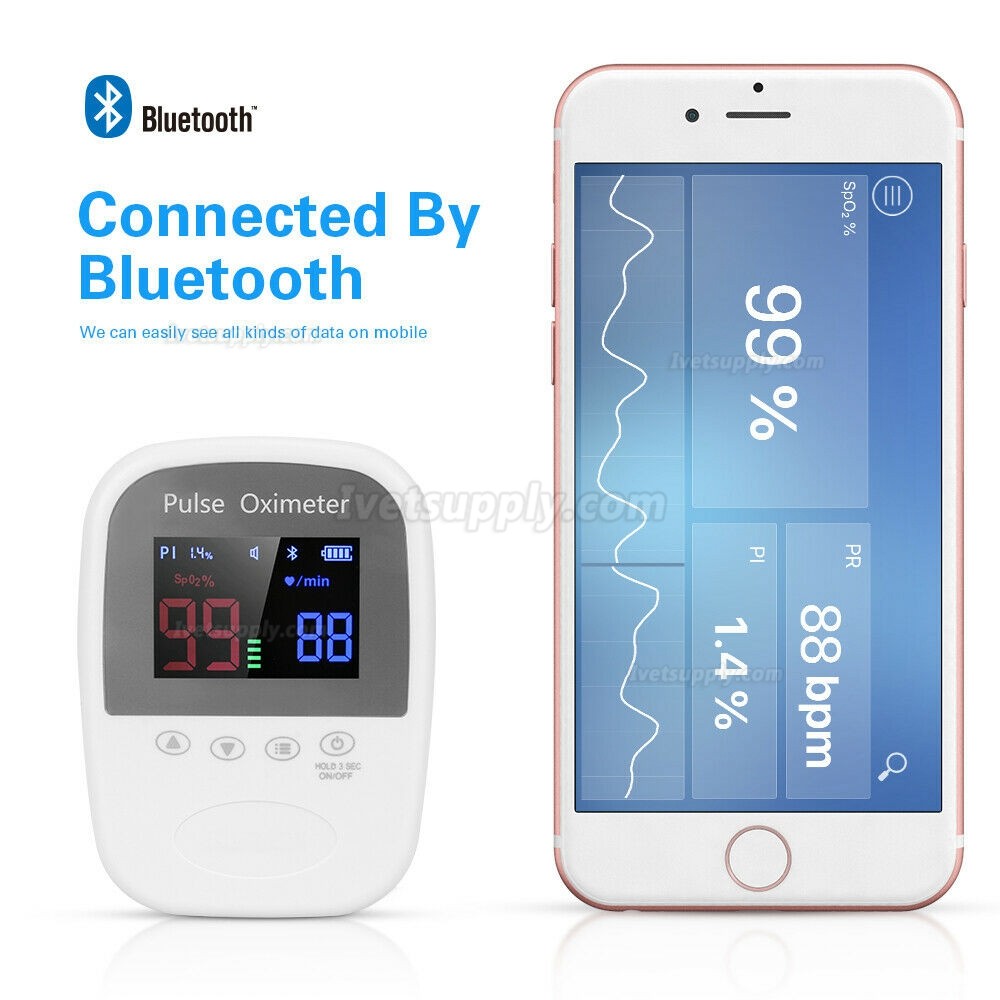 Veterinary Handheld Bluetooth Pet Animal SpO2 Pulse Oximeter Monitoring